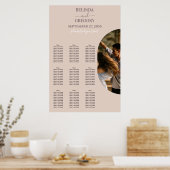 Dusty Pink Minimalist Photo Wedding Seding Chart Poster (Keuken)