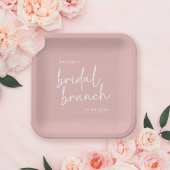 Dusty Pink Minimalist Script Bridal Brunch Papieren Bordje