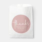 Dusty Pink Minimalist Script Vrijgezellenfeest Bedankzakje (Voorkant)