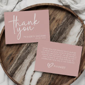 Dusty Pink Minimalist Script Vrijgezellenfeest Fla Bedankkaart