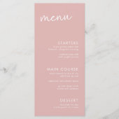Dusty Pink Minimalist Script Vrijgezellenfeest Menu (Voorkant)