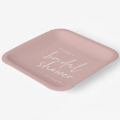 Dusty Pink Minimalist Script Vrijgezellenfeest Papieren Bordje (Gebogen)