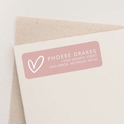 Dusty Pink Minimalist Vrijgezellenfeest retouradre Etiket