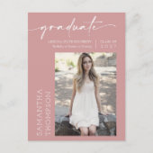 Dusty Pink-minimalistisch script dat ze deed het F Briefkaart (Voorkant)