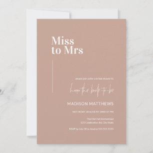 Dusty Pink-minimalistische juffrouw aan mevrouw Vr Kaart