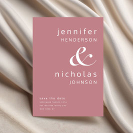 Dusty Pink Modern Ampersand Typography Wedding Save The Date