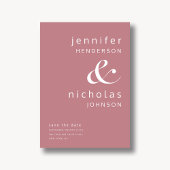 Dusty Pink Modern Ampersand Typography Wedding Save The Date