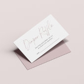 Dusty Pink Modern Handgeschreven Luieraffle Informatiekaartje