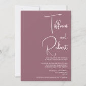 Dusty Pink Modern Minimalist Wedding  Kaart (Voorkant)