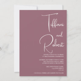 Dusty Pink Modern Minimalist Wedding  Kaart