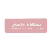 Dusty Pink Modern Script-adres Etiket (Voorkant)