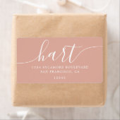 Dusty Pink Modern Script Retouradres Etiket (Insitu)
