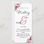 Dusty Pink Modern Script Wedding Ceremony Programm (Voorkant)