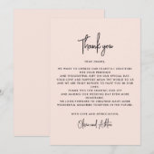 Dusty pink, modern wedding thank you card kaart (Voorkant / Achterkant)