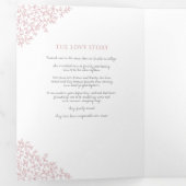 Dusty pink monogram art. toewijding bruiloft drieluik programma (Binnenzijde eerst)