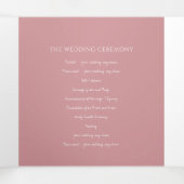 Dusty pink monogram art. toewijding bruiloft drieluik programma (Binnenkant midden)