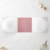 Dusty pink monogram art. toewijding bruiloft drieluik programma (Binnen)