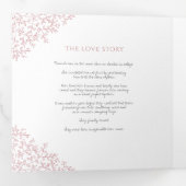 Dusty pink monogram art. toewijding bruiloft drieluik programma (Binnenzijde eerst)