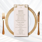 Dusty Pink Monogram Baroque Christian Wedding Menu