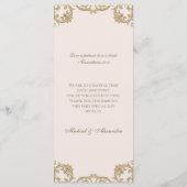 Dusty Pink Monogram Baroque Christian Wedding Menu (Achterkant)