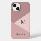 Dusty Pink Monogram Naam Case-Mate iPhone Case (Achterkant)