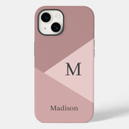 Dusty Pink Monogram Naam Case-Mate iPhone 14 Hoesje