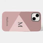 Dusty Pink Monogram Naam Case-Mate iPhone Case (Achterkant (horizontaal))
