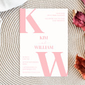 Dusty Pink Monogram Wedding Kaart