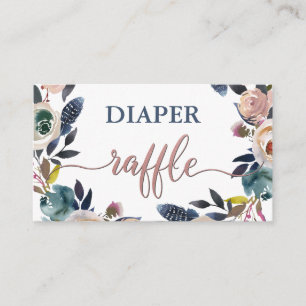 Dusty Pink Navy Baby shower Sprinkle Luier Raffle Informatiekaartje