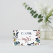 Dusty Pink Navy Baby shower Sprinkle Luier Raffle Informatiekaartje (Staand voorkant)