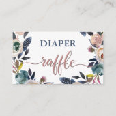 Dusty Pink Navy Baby shower Sprinkle Luier Raffle Informatiekaartje (Voorkant)