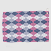 Dusty Pink & Navy Blue Slate Argyle Golfhanddoek (Horizontaal)