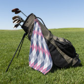 Dusty Pink & Navy Blue Slate Argyle Golfhanddoek (Groen)