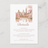 Dusty Pink New York Destination Wedding Details Informatiekaartje (Voorkant)