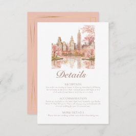 Dusty Pink New York Destination Wedding Details Informatiekaartje