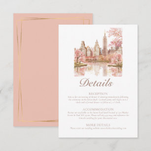 Dusty Pink New York Destination Wedding Details Informatiekaartje