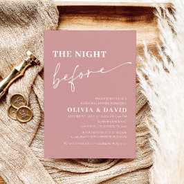 Dusty Pink Night voor repetitie diner uitnodigen Kaart