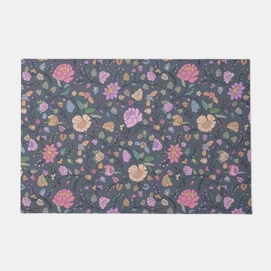 Dusty Pink Paars Beige Whimsical Colorful Floral Deurmat (Voorkant)