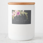 Dusty Pink Paars Elegant Floral Datum nacht Jar Voedselcontainer Etiket (Voorkant)