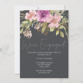 Dusty Pink Paars Floral Charsteenpartij Kaart (Voorkant)