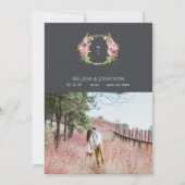 Dusty Pink Paars Floral Verloving Afbeelding Save The Date (Voorkant)