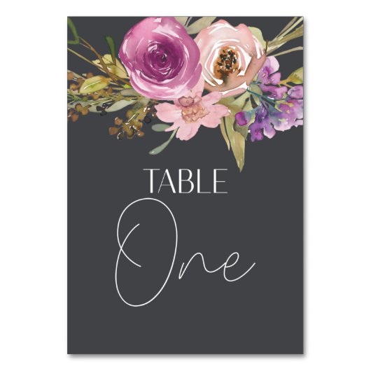 Dusty Pink Paars Floral Weddenschappen Kaart (Voorkant)