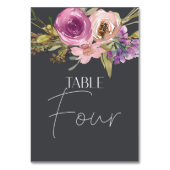 Dusty Pink Paars Floral Weddenschappen Kaart (Achterkant)