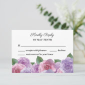 Dusty Pink Paars Floral Wedding RSVP Kaart (Staand voorkant)