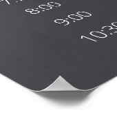 Dusty Pink Paars Floral Wedding Schedule Poster (Hoek)