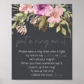 Dusty Pink Paars Floral zet een ring op het spel Poster (Voorkant)