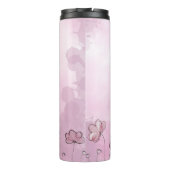 Dusty Pink Paars  meisje Floral Monogram Thermosbeker (Achterkant)