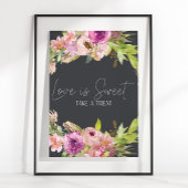 Dusty Pink Paars Wedding Love is Sweet Favor Poster