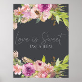 Dusty Pink Paars Wedding Love is Sweet Favor Poster (Voorkant)