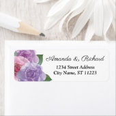 Dusty Pink Paarse Elegant Floral Wedding Etiket (Insitu)